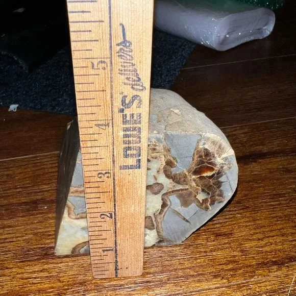 Vintage Set Large Septarian Stone Natural Bookend Decor Dragons Egg RARE FIND - Picture 12 of 14